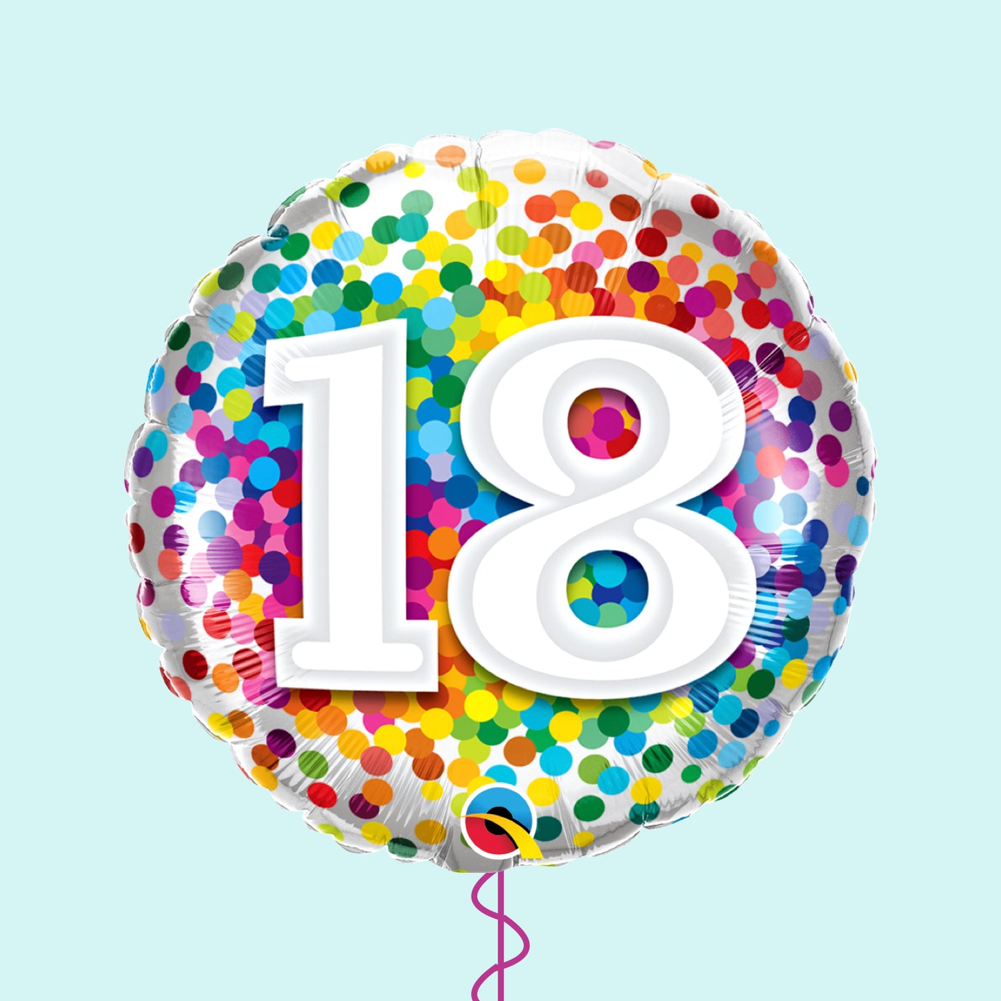 18th Rainbow Confetti Birthday Balloon Bunch