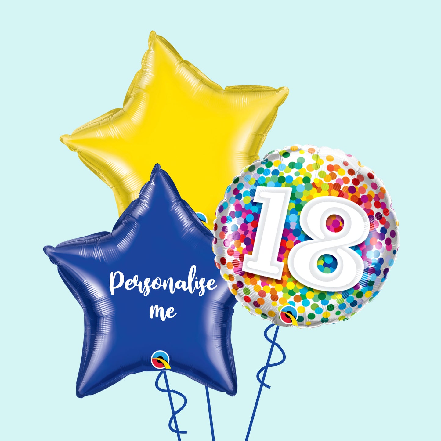 18th Rainbow Confetti Birthday Balloon Bunch