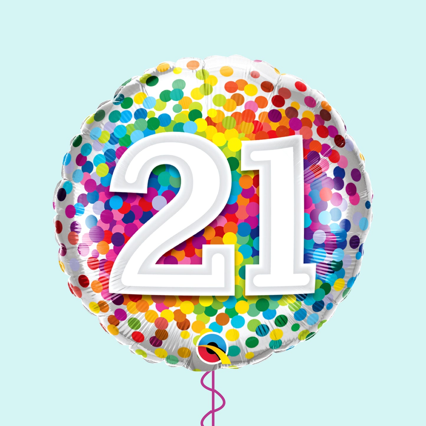 21st Rainbow Confetti Balloon Bunch