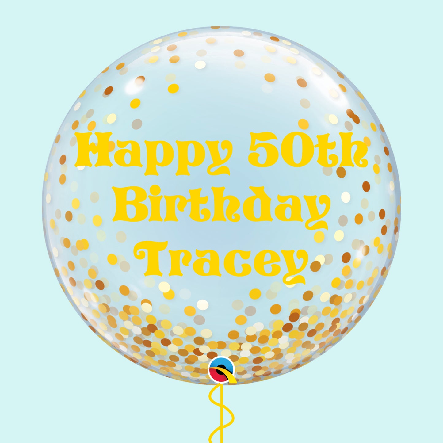 Personalised Gold Confetti Bubble Balloon