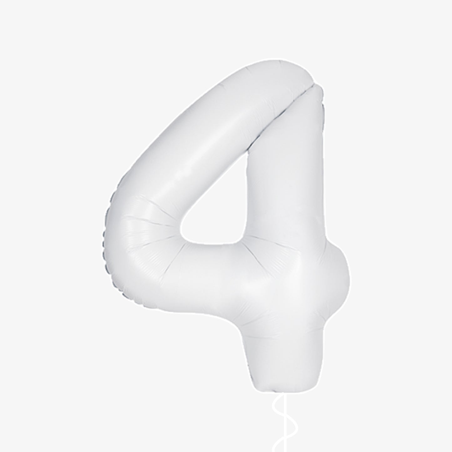 Matte White Number Four Balloon