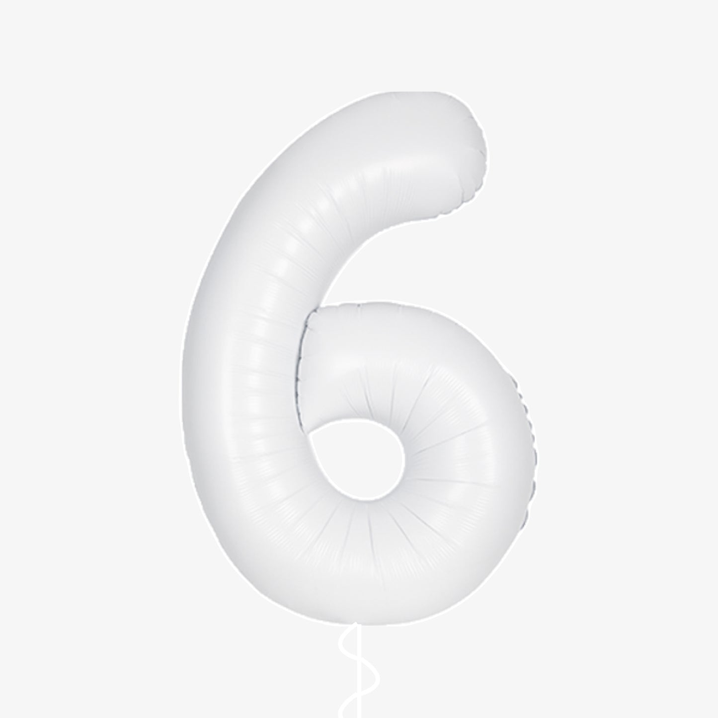 Matte White Number Six Balloons