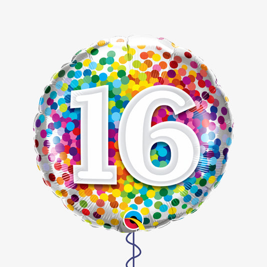 16 Rainbow Confetti Balloon