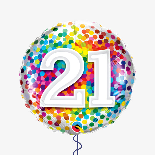 21 Rainbow Confetti Balloon