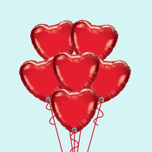 Red Heart Balloon Bunch