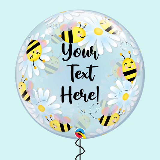 Personalised Bee & Daisy Bubble Balloon