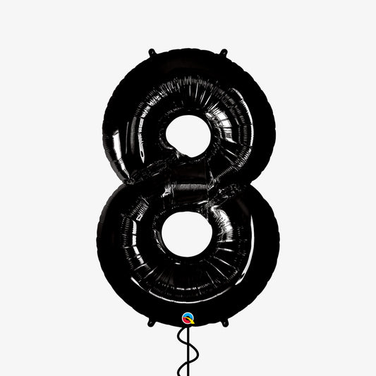 Black Number Eight Balloon
