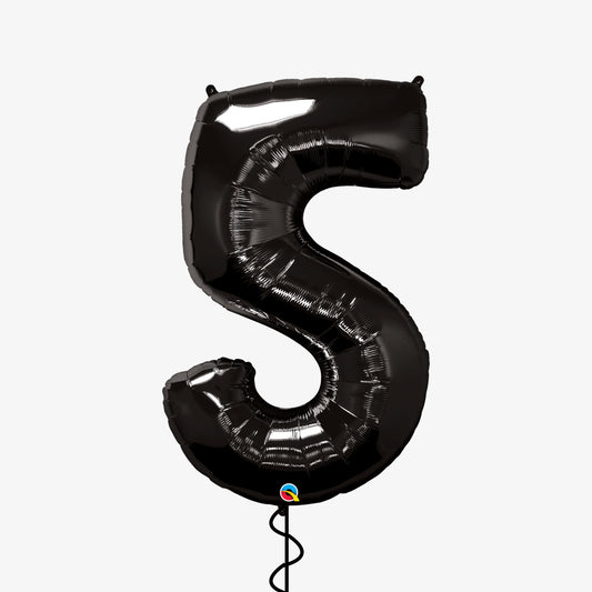 Black Number Five Balloon
