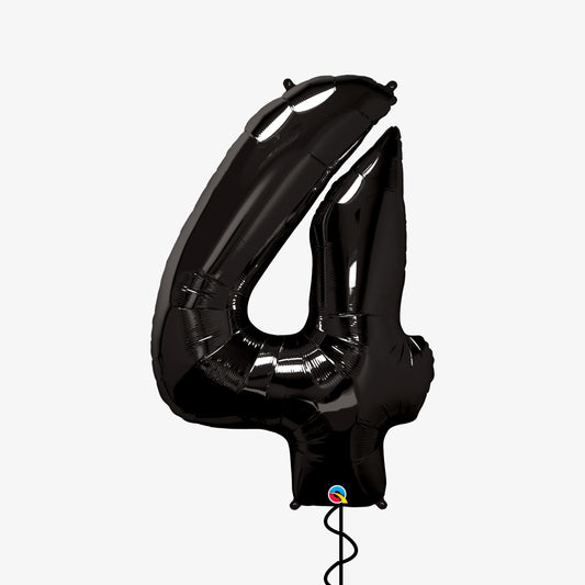 Black Number Four Balloon