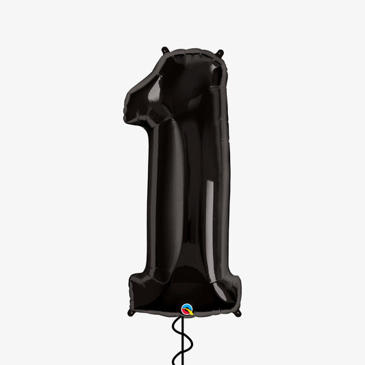 Black Number One Balloon