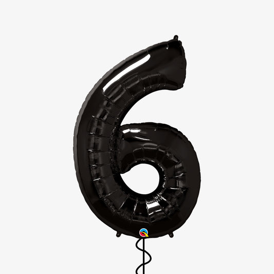 Black Number Six Balloon