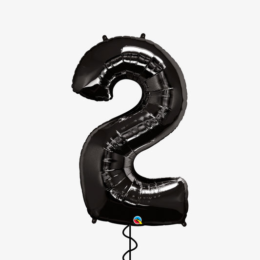 Black Number Two Balloon