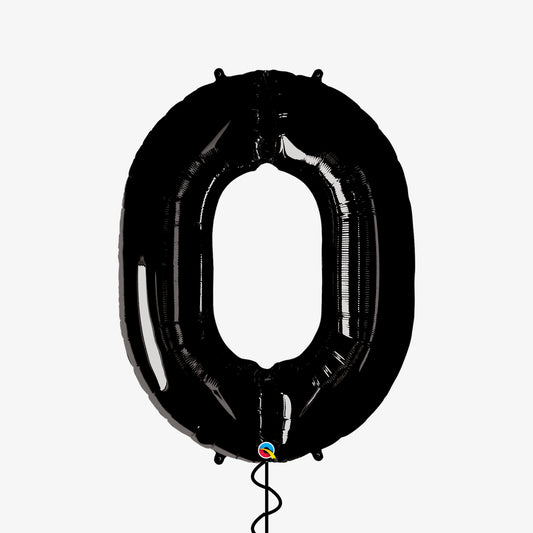 Black Number Zero Balloon