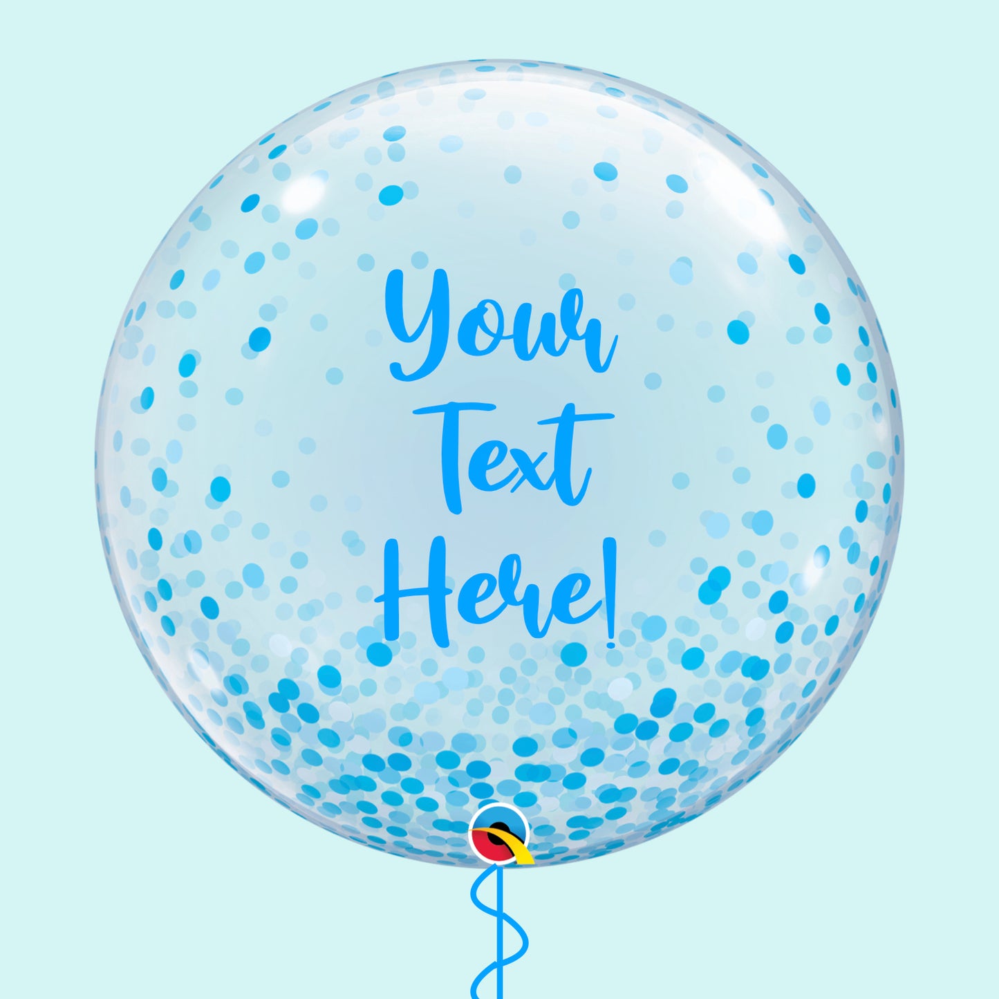 Personalised Blue Confetti Bubble Balloon
