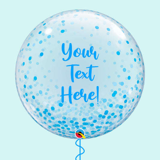 Personalised Blue Confetti Bubble Balloon