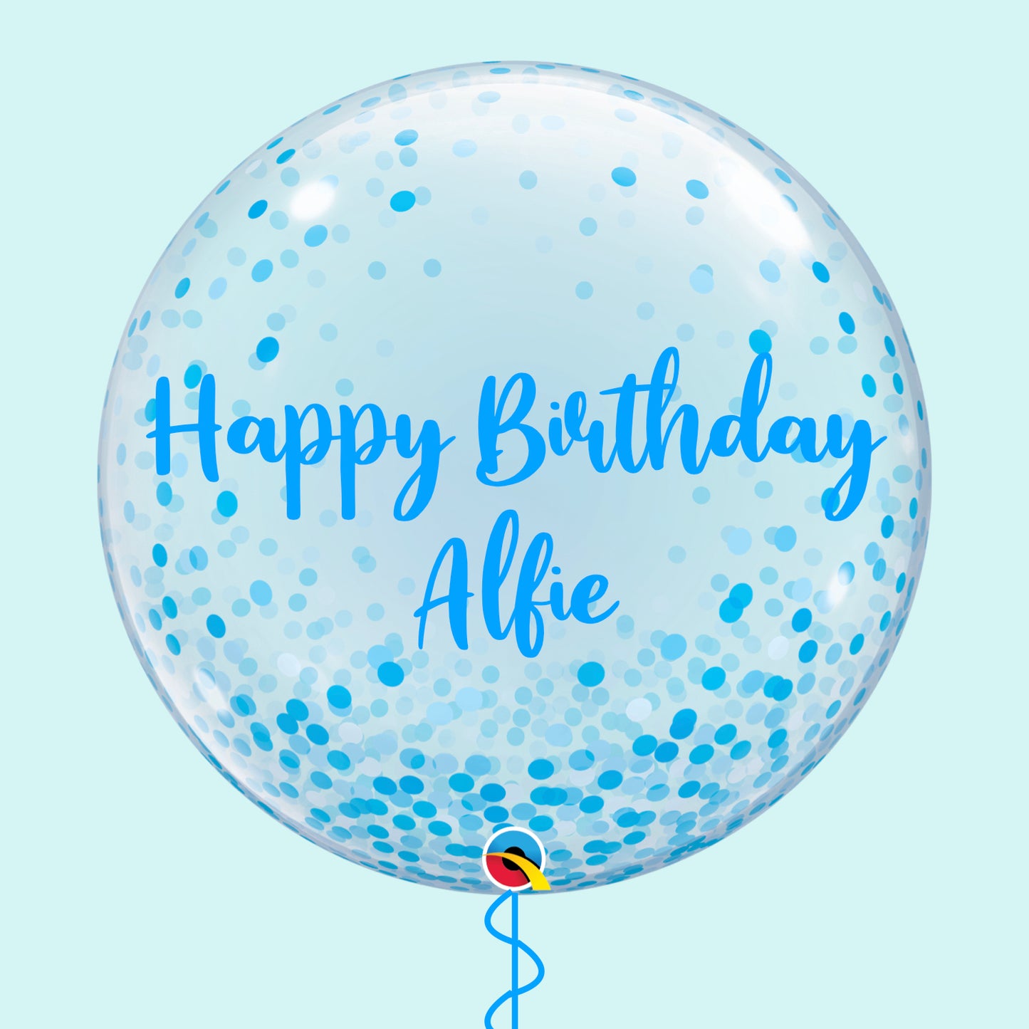 Personalised Blue Confetti Bubble Balloon