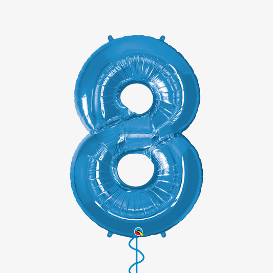 Blue Number Eight Balloon