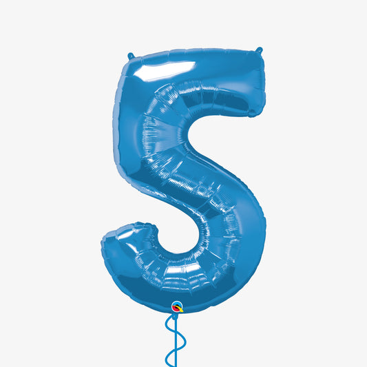 Blue Number Five Balloon