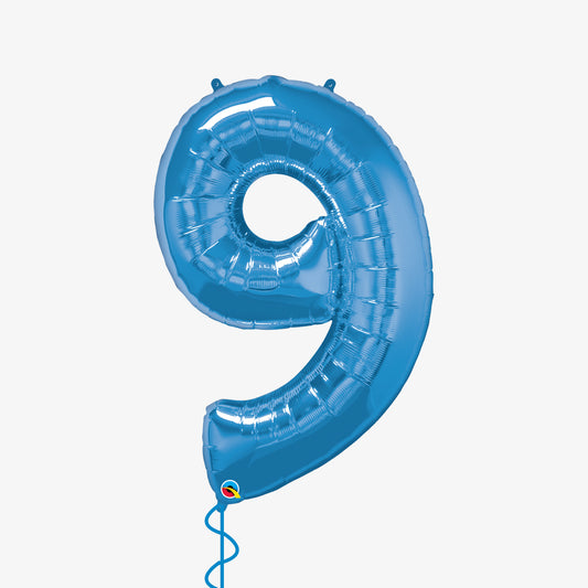 Blue Number Nine Balloon