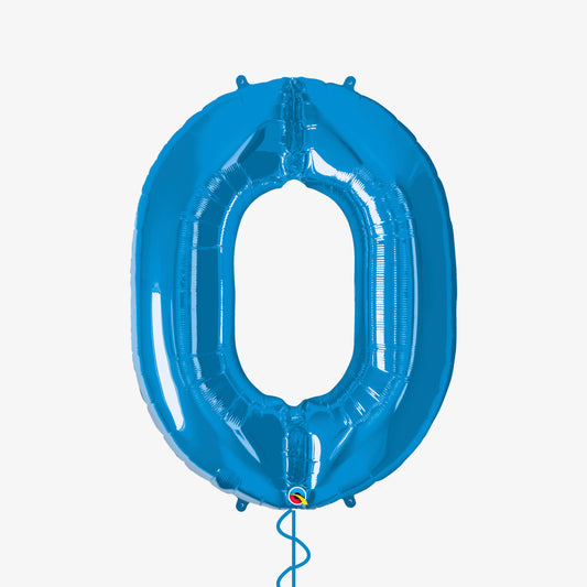 Blue Number Zero Balloon