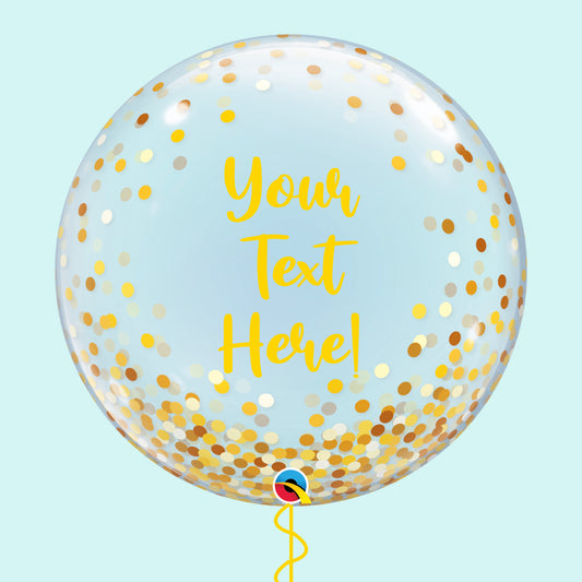 Personalised Gold Confetti Bubble Balloon