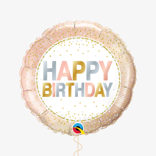 Gold Dot Happy Birthday Balloon