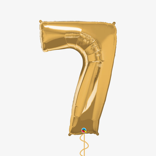 Gold Number Seven Balloon