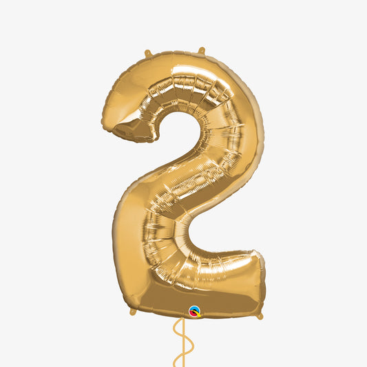 Gold Number Two Balloon