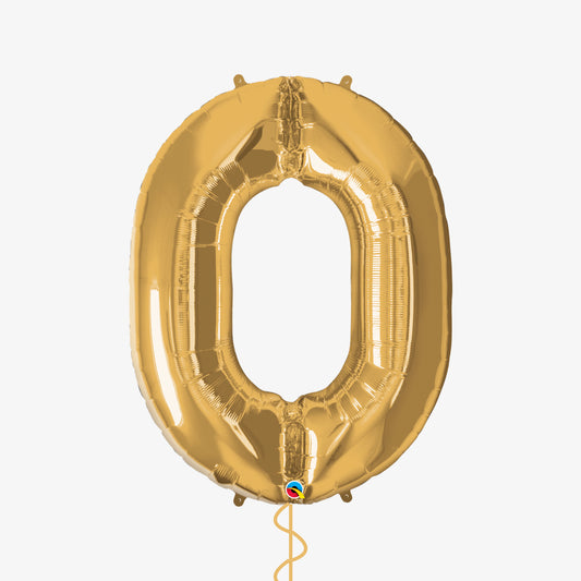 Gold Number Zero Balloon
