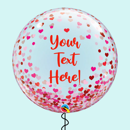 Personalised Hearts Bubble Balloon