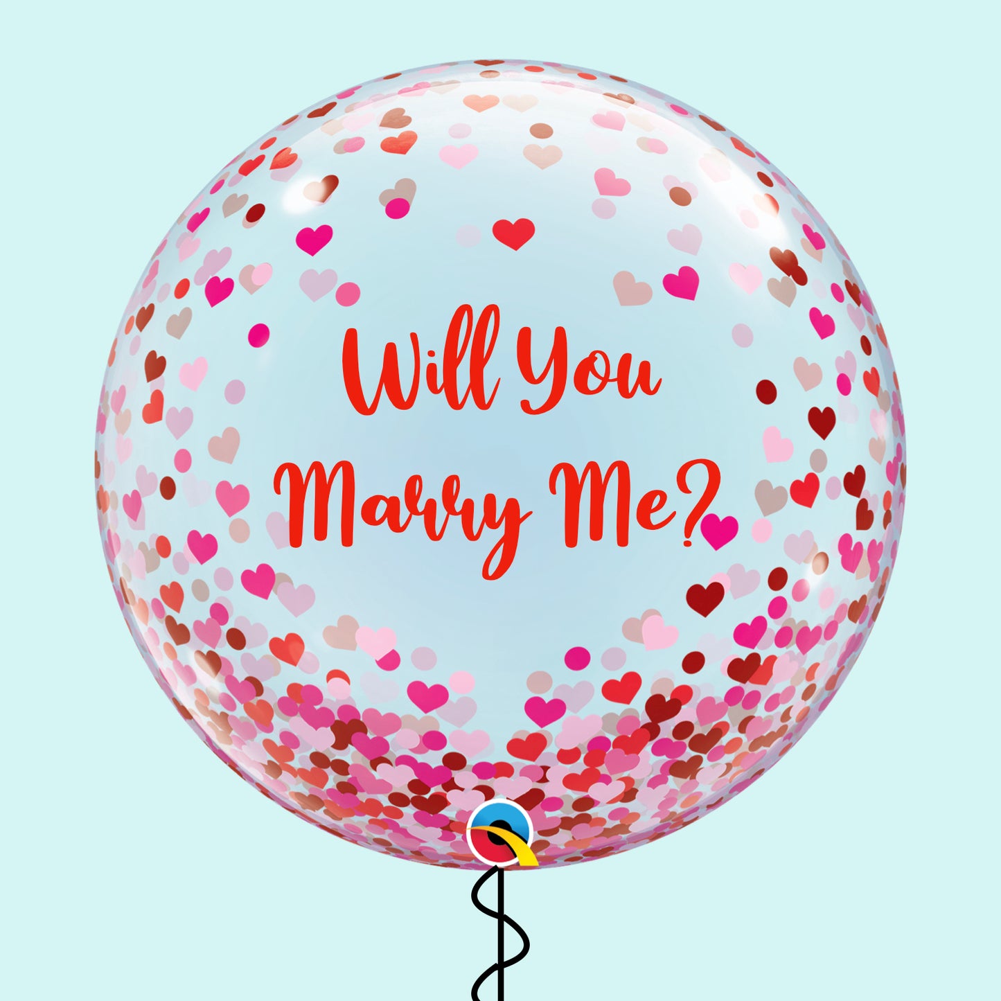 Personalised Hearts Bubble Balloon