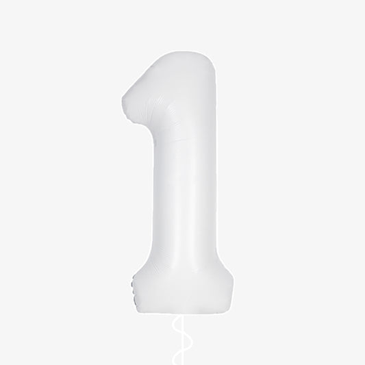 Matte White Number One Balloon