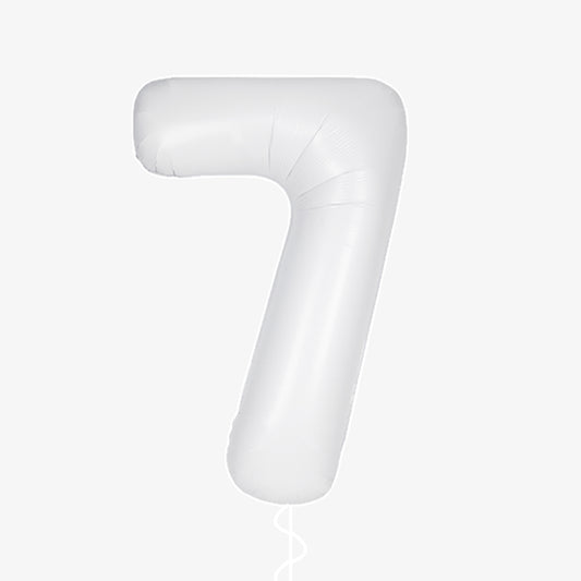 Matte White Number Seven Balloon