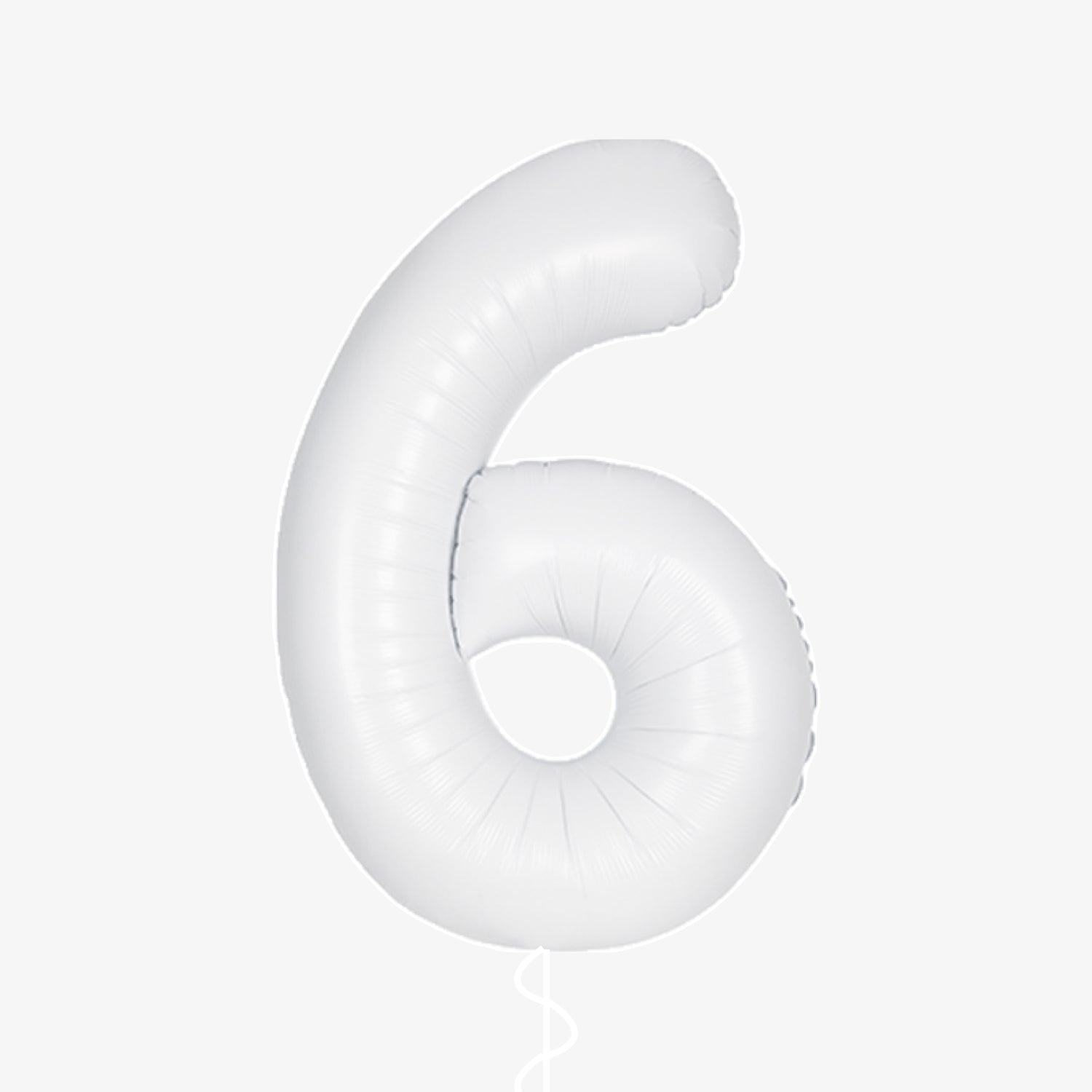 Matte White Number Six Balloons