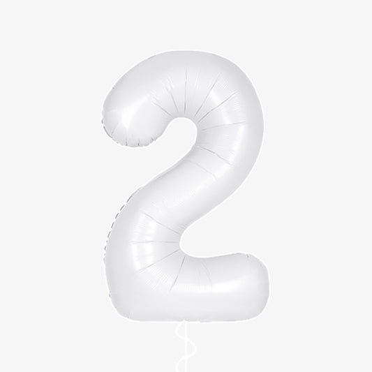 Matte White Number Two Balloon