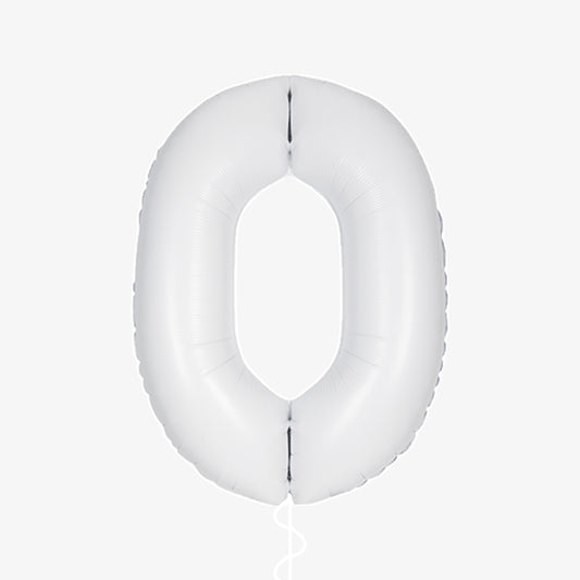 Matte White Number Zero Balloon