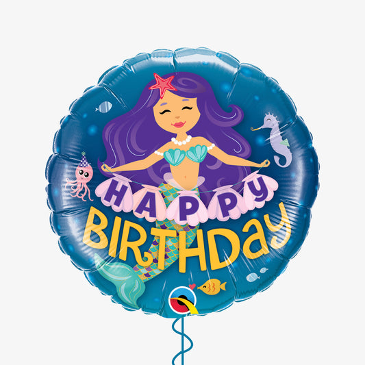 Mermaid Happy Birthday Balloon