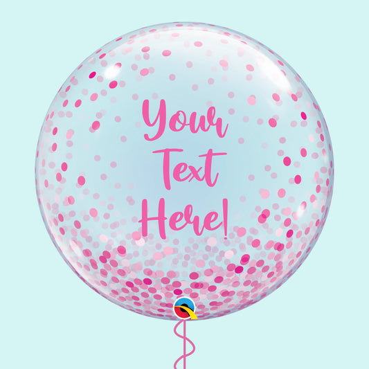 Personalised Pink Confetti Bubble Balloon