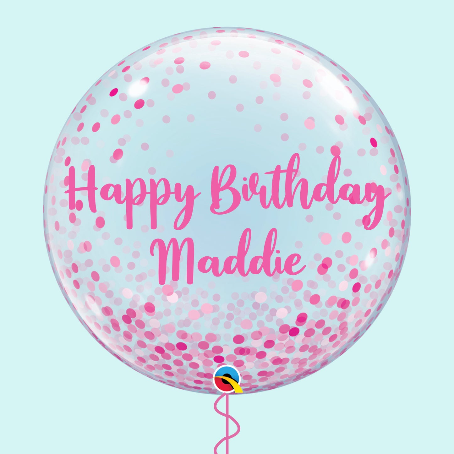 Personalised Pink Confetti Bubble Balloon