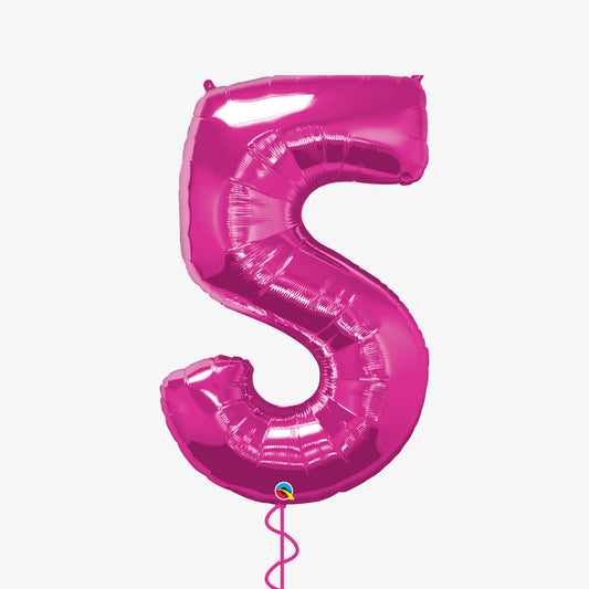 Pink Number Five Balloon
