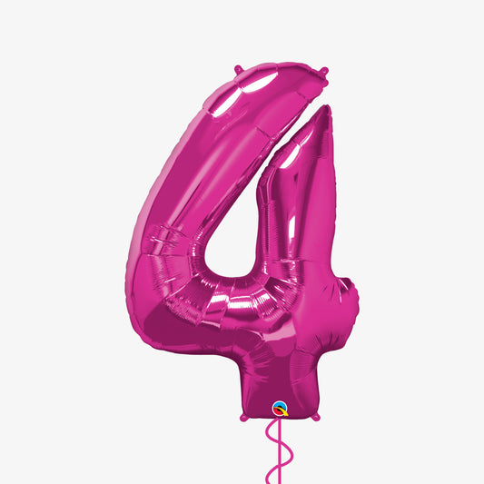 Pink Number Four Balloon