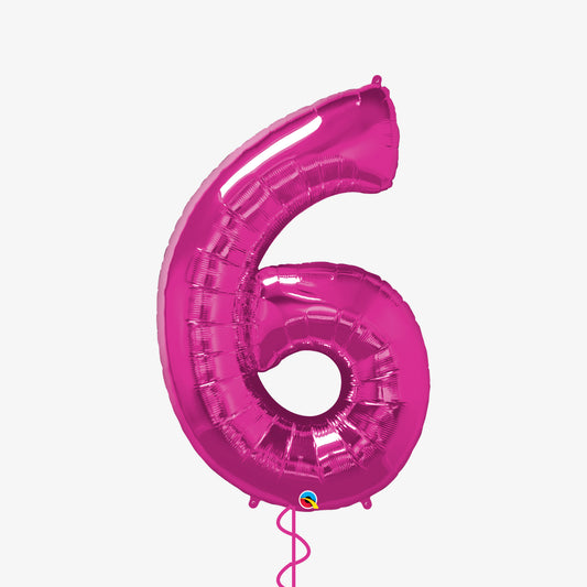 Pink Number Six Balloon