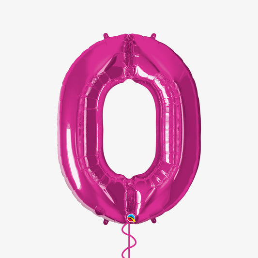 Pink Number Zero Balloon