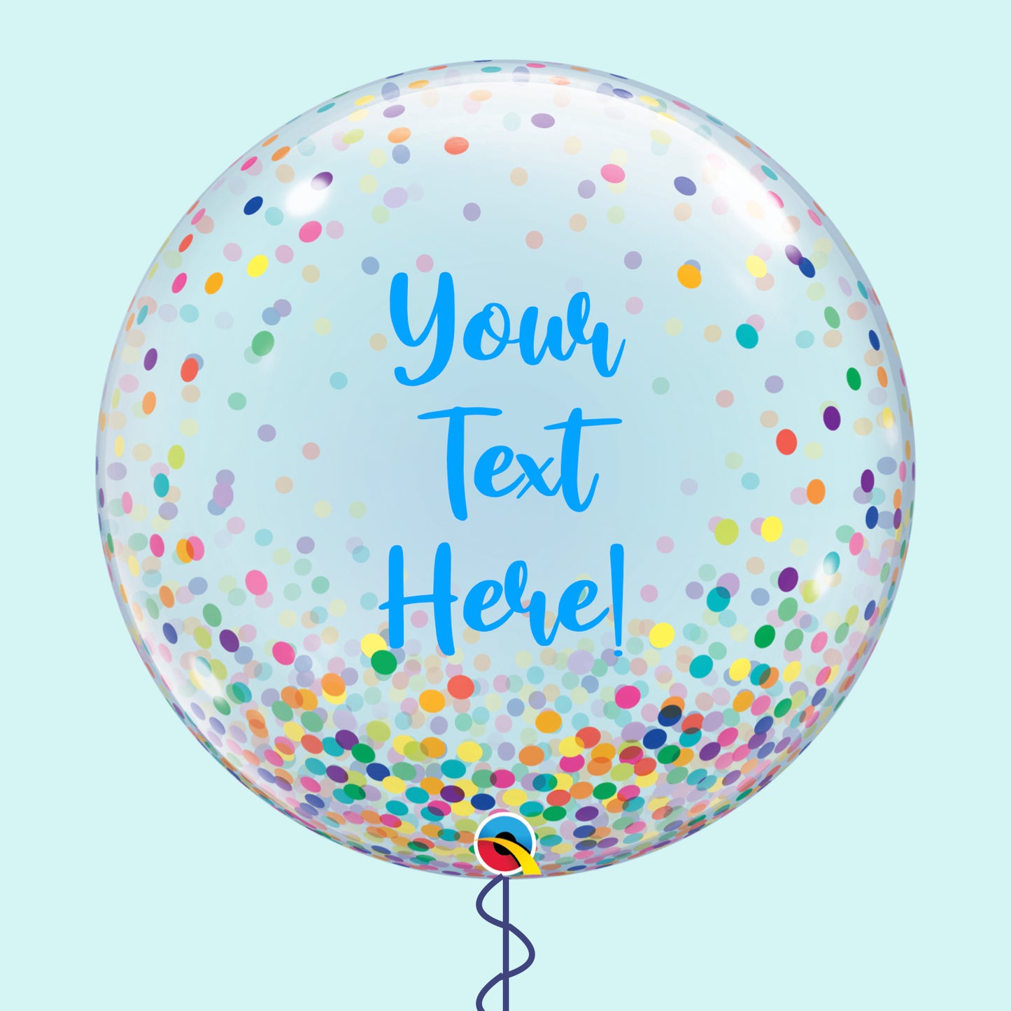 Personalised Rainbow Confetti Bubble Balloon