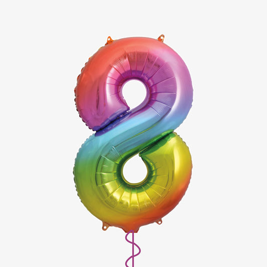 Rainbow Number Eight Balloon