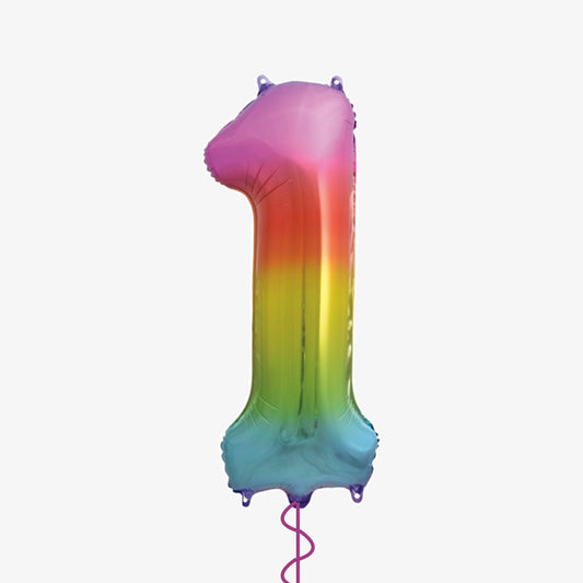 Rainbow Number One Balloon