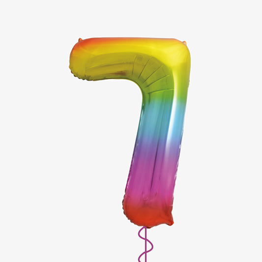 Rainbow Number Seven Balloon
