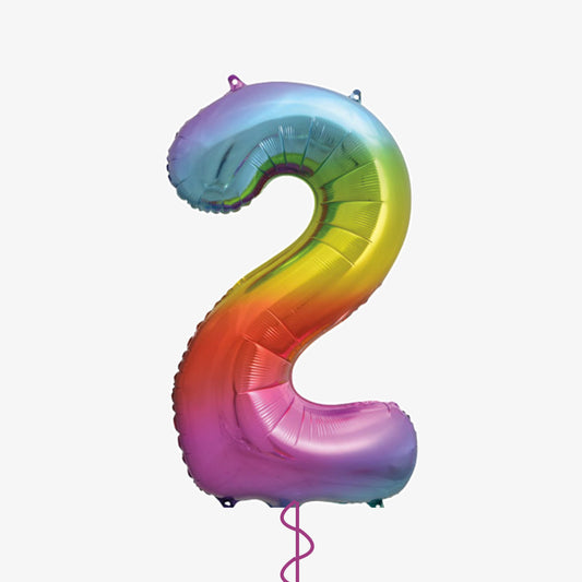Rainbow Number Two Balloon
