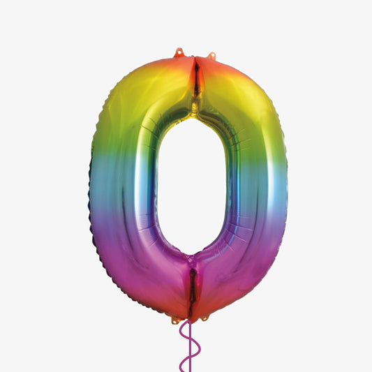 Rainbow Number Zero Balloon