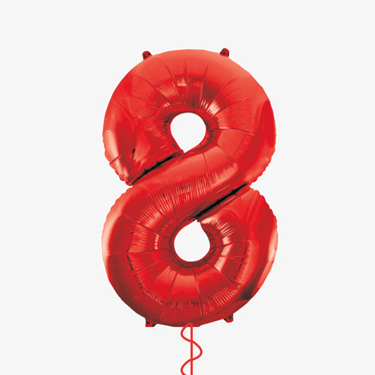 Red Number Eight Balloon